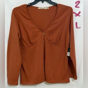 Liberty Love Rust Long Sleeve Tee